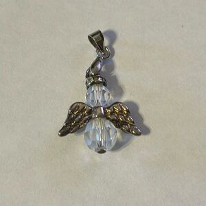 Silver Angel Charm with 18KGP markings